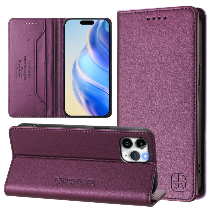 RC01 Dual-Folded Magnetic Suction RFID Leather Phone Case, For iPhone 11 Pro Max, For iPhone 11, For iPhone 11 Pro