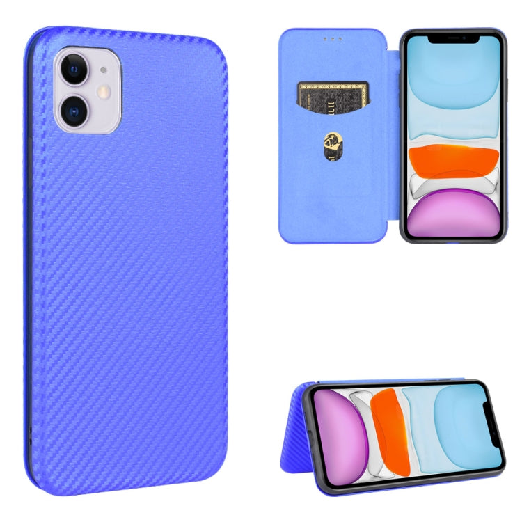 Carbon Fiber Texture Magnetic Horizontal Flip TPU + PC + PU Leather Case with Card Slot, For iPhone 11, For iPhone 12 mini, For iPhone 12 / 12 Pro, For iPhone 12 Pro Max
