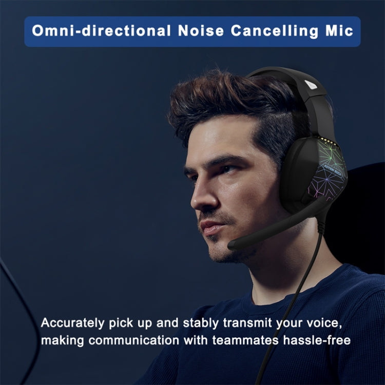 KOTION EACH G6000 On-Ear Gaming Headset with Mic, Length: About 2.1m(Black)