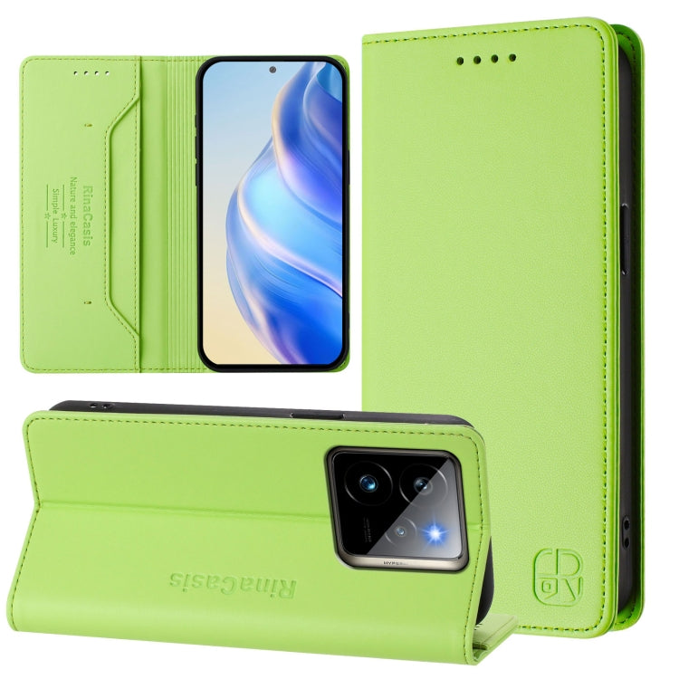 RC01 Dual-Folded Magnetic Suction RFID Leather Phone Case, For Realme 14 Pro+ 5G, For Realme 14 Pro 5G, For Realme GT 7 Pro 5G
