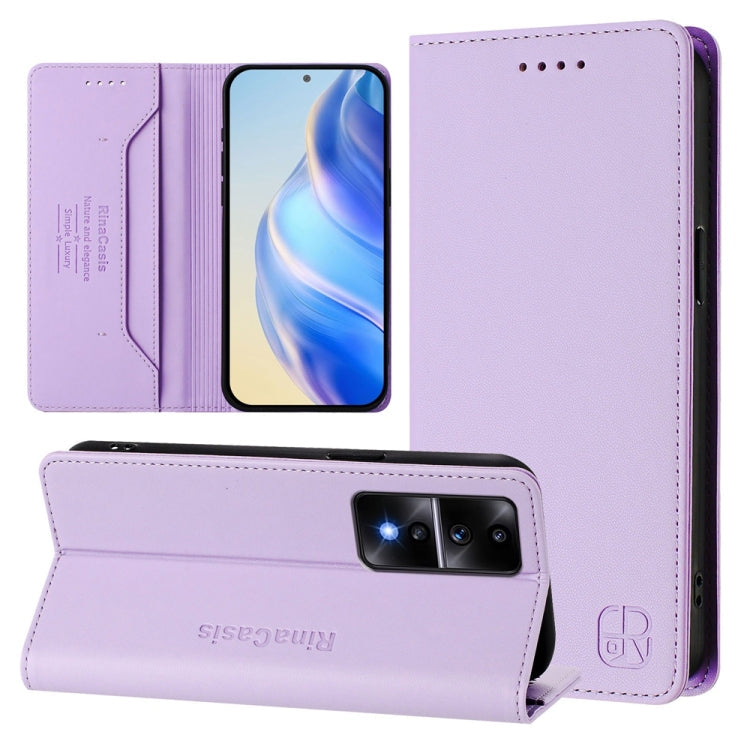 RC01 Dual-Folded Magnetic Suction RFID Leather Phone Case, For Honor X8a Global, For Honor X40 / X9a / Magic5 Lite, For Honor 80 GT