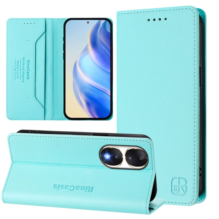 RC01 Dual-Folded Magnetic Suction RFID Leather Phone Case, For Honor 90, For Honor X7a / Honor Play7T, For Honor Magic5 Pro