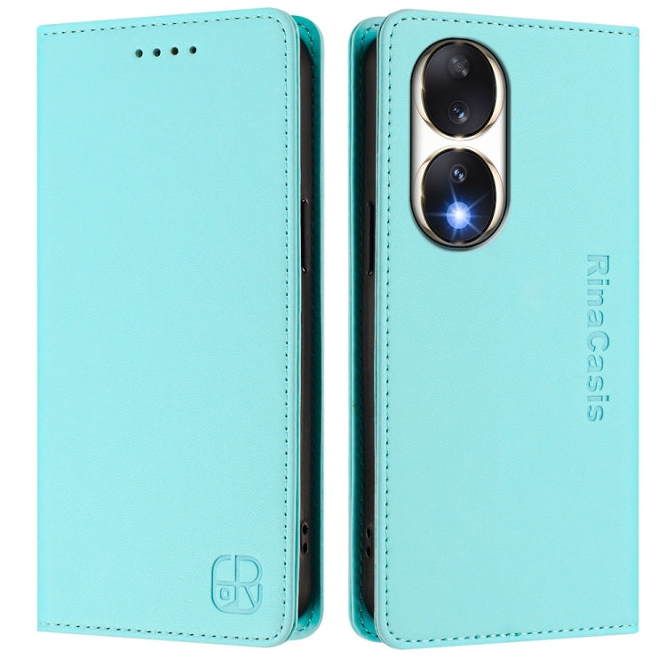 RC01 Dual-Folded Magnetic Suction RFID Leather Phone Case, For Honor 90, For Honor X7a / Honor Play7T, For Honor Magic5 Pro
