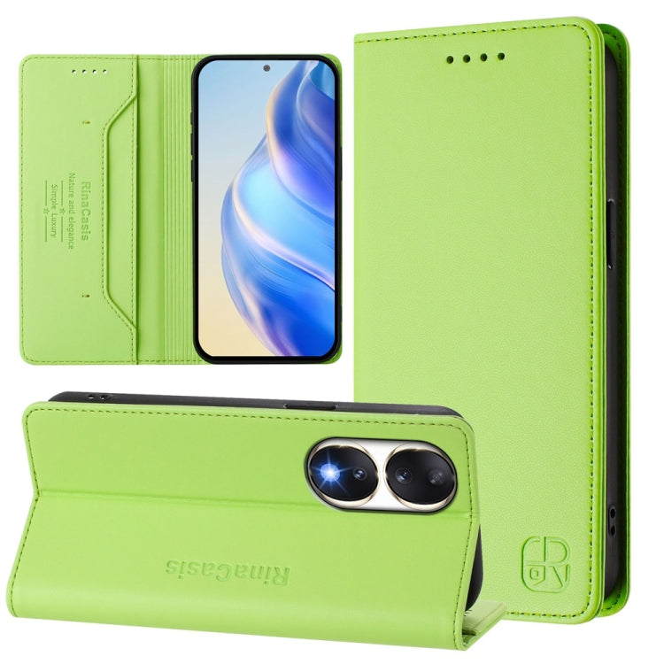 RC01 Dual-Folded Magnetic Suction RFID Leather Phone Case, For Honor 90, For Honor X7a / Honor Play7T, For Honor Magic5 Pro