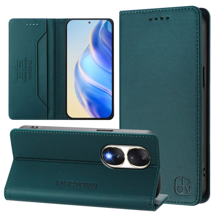 RC01 Dual-Folded Magnetic Suction RFID Leather Phone Case, For Honor 90, For Honor X7a / Honor Play7T, For Honor Magic5 Pro