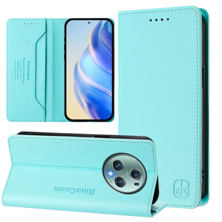 RC01 Dual-Folded Magnetic Suction RFID Leather Phone Case, For Honor 90, For Honor X7a / Honor Play7T, For Honor Magic5 Pro