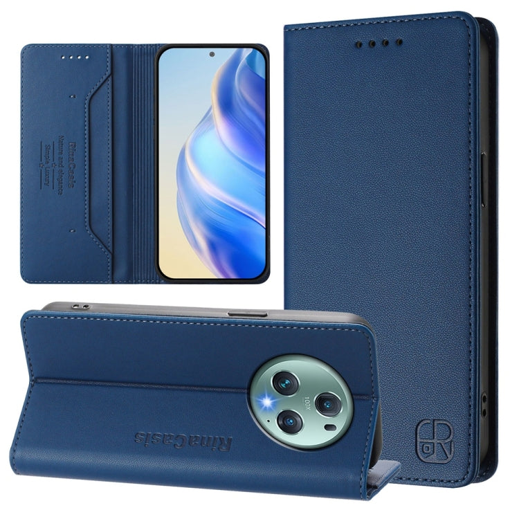 RC01 Dual-Folded Magnetic Suction RFID Leather Phone Case, For Honor 90, For Honor X7a / Honor Play7T, For Honor Magic5 Pro