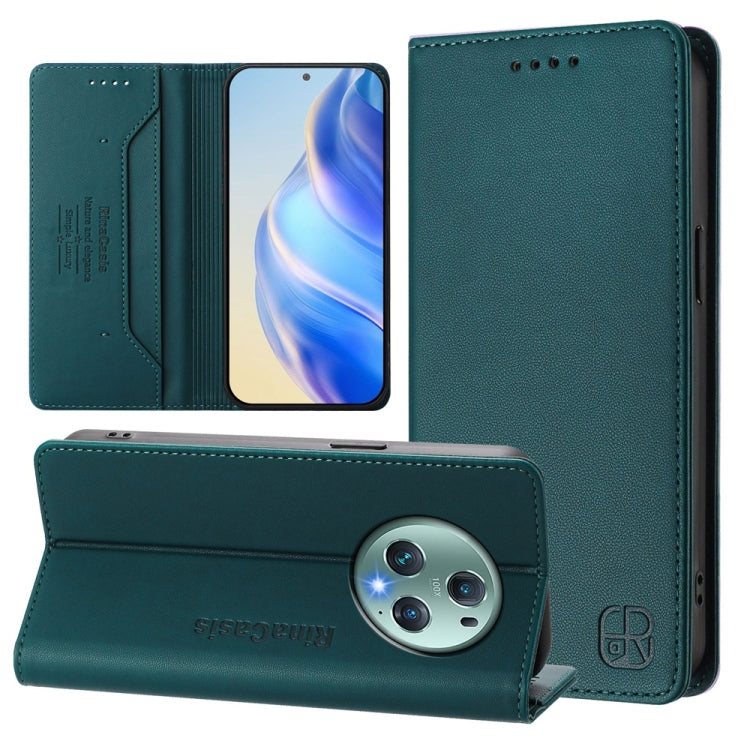RC01 Dual-Folded Magnetic Suction RFID Leather Phone Case, For Honor 90, For Honor X7a / Honor Play7T, For Honor Magic5 Pro