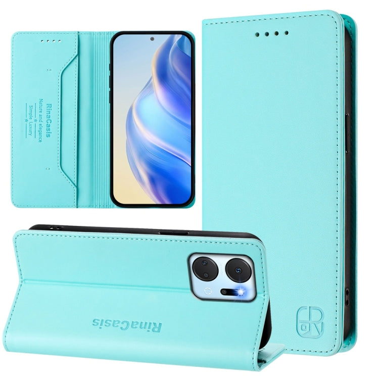 RC01 Dual-Folded Magnetic Suction RFID Leather Phone Case, For Honor 90, For Honor X7a / Honor Play7T, For Honor Magic5 Pro