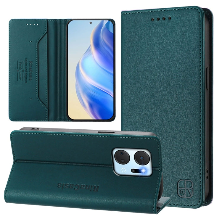 RC01 Dual-Folded Magnetic Suction RFID Leather Phone Case, For Honor 90, For Honor X7a / Honor Play7T, For Honor Magic5 Pro