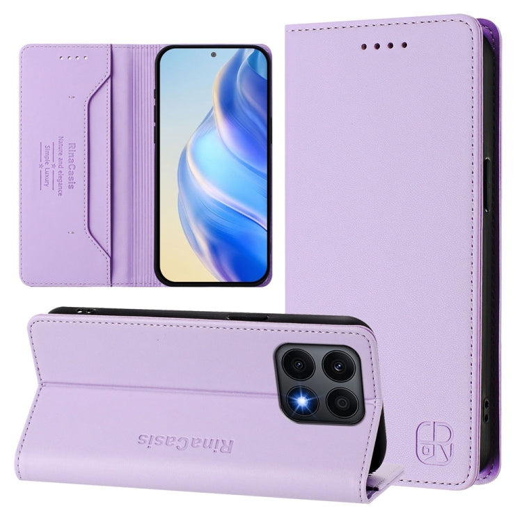 RC01 Dual-Folded Magnetic Suction RFID Leather Phone Case, For Honor X8a Global, For Honor X40 / X9a / Magic5 Lite, For Honor 80 GT