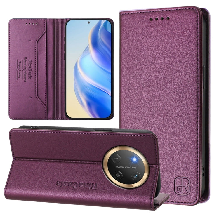 RC01 Dual-Folded Magnetic Suction RFID Leather Phone Case, For Honor 300 Pro / 300 Ultra, For Honor 300, For Honor X9c Global