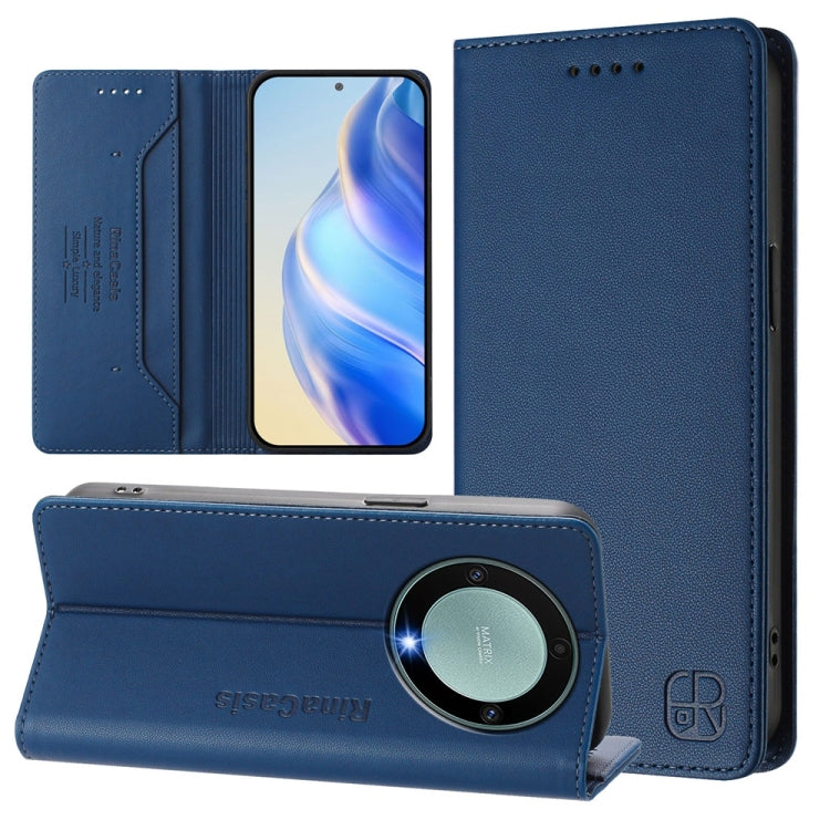 RC01 Dual-Folded Magnetic Suction RFID Leather Phone Case, For Honor X8a Global, For Honor X40 / X9a / Magic5 Lite, For Honor 80 GT