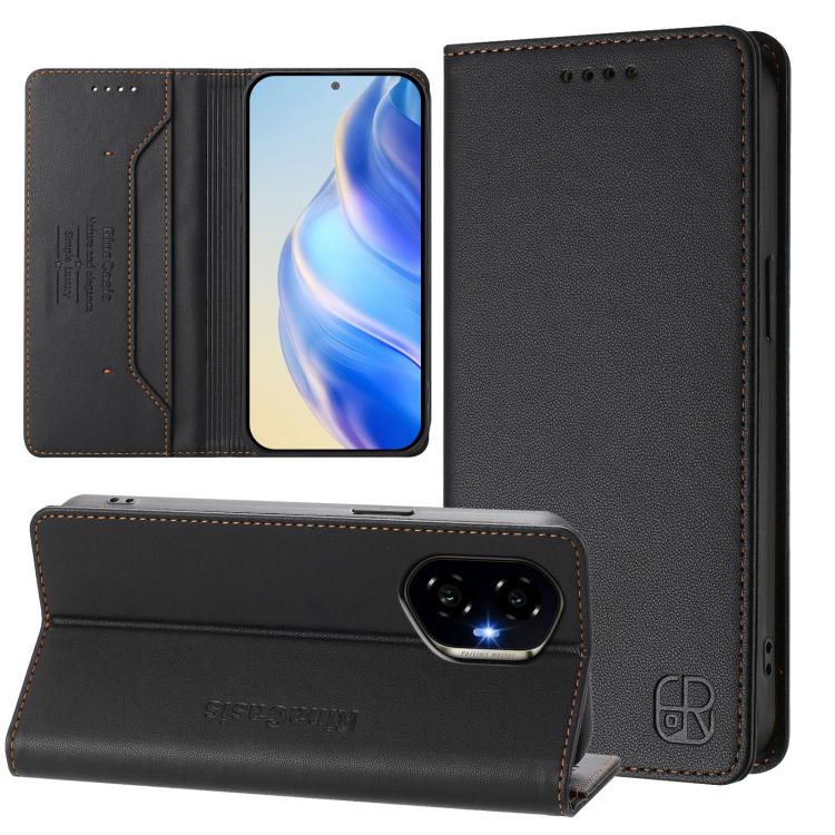 RC01 Dual-Folded Magnetic Suction RFID Leather Phone Case, For Honor 300 Pro / 300 Ultra, For Honor 300, For Honor X9c Global