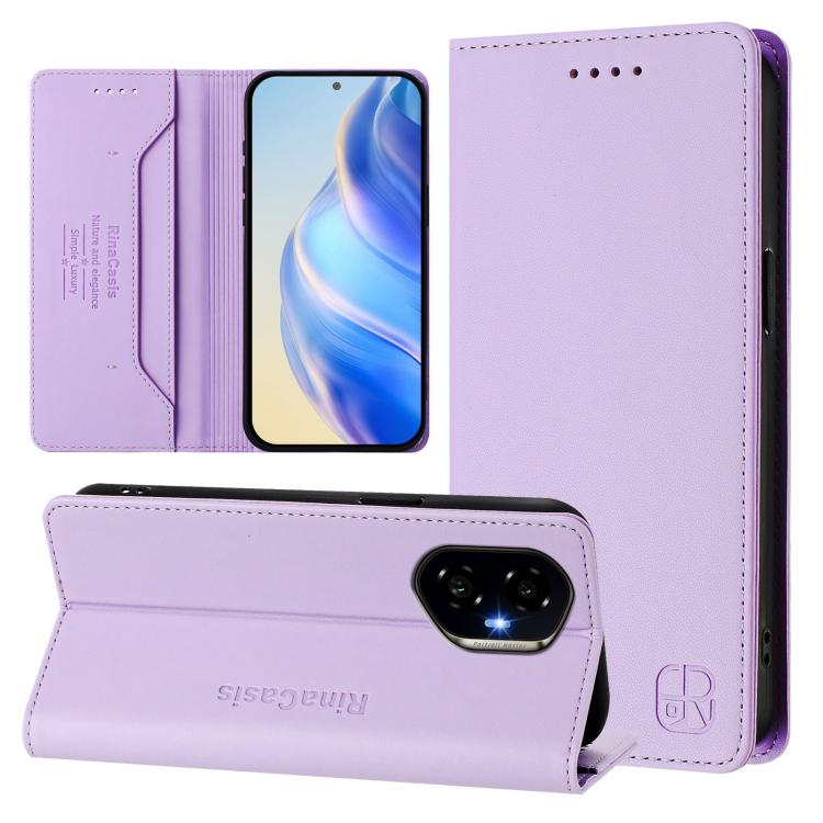 RC01 Dual-Folded Magnetic Suction RFID Leather Phone Case, For Honor 300 Pro / 300 Ultra, For Honor 300, For Honor X9c Global