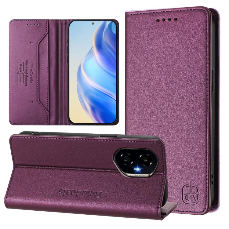 RC01 Dual-Folded Magnetic Suction RFID Leather Phone Case, For Honor 300 Pro / 300 Ultra, For Honor 300, For Honor X9c Global