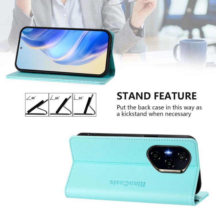 RC01 Dual-Folded Magnetic Suction RFID Leather Phone Case, For Honor 300 Pro / 300 Ultra, For Honor 300, For Honor X9c Global