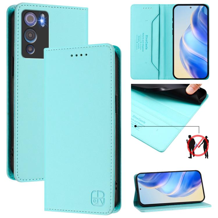 RC01 Dual-Folded Magnetic Suction RFID Leather Phone Case, For Doogee Note 56 / Note 56 Pro, For Doogee N60 Pro, For Doogee Note 59 / Note 59 Pro