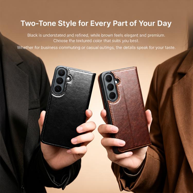 QIALINO Genuine Leather Phone Case, For Samsung Galaxy S26+ 5G, For Samsung Galaxy S26 Ultra 5G, For Samsung Galaxy S26 5G, For Samsung Galaxy S25 5G, For Samsung Galaxy S25+ 5G, For Samsung Galaxy S25 Ultra 5G