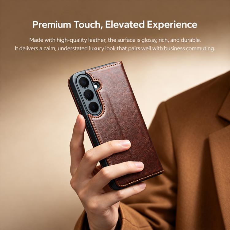 QIALINO Genuine Leather Phone Case, For Samsung Galaxy S26+ 5G, For Samsung Galaxy S26 Ultra 5G, For Samsung Galaxy S26 5G, For Samsung Galaxy S25 5G, For Samsung Galaxy S25+ 5G, For Samsung Galaxy S25 Ultra 5G