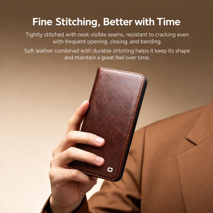 QIALINO Genuine Leather Phone Case, For Samsung Galaxy S26+ 5G, For Samsung Galaxy S26 Ultra 5G, For Samsung Galaxy S26 5G, For Samsung Galaxy S25 5G, For Samsung Galaxy S25+ 5G, For Samsung Galaxy S25 Ultra 5G