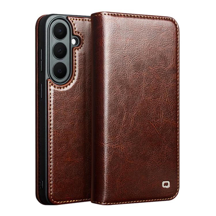 QIALINO Genuine Leather Phone Case, For Samsung Galaxy S26+ 5G, For Samsung Galaxy S26 Ultra 5G, For Samsung Galaxy S26 5G, For Samsung Galaxy S25 5G, For Samsung Galaxy S25+ 5G, For Samsung Galaxy S25 Ultra 5G