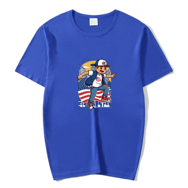 Boy Printed Round Neck Modal Short Sleeve T-shirt Print On Your Demand, POD T-Shirt, S, S, POD T-Shirt, M