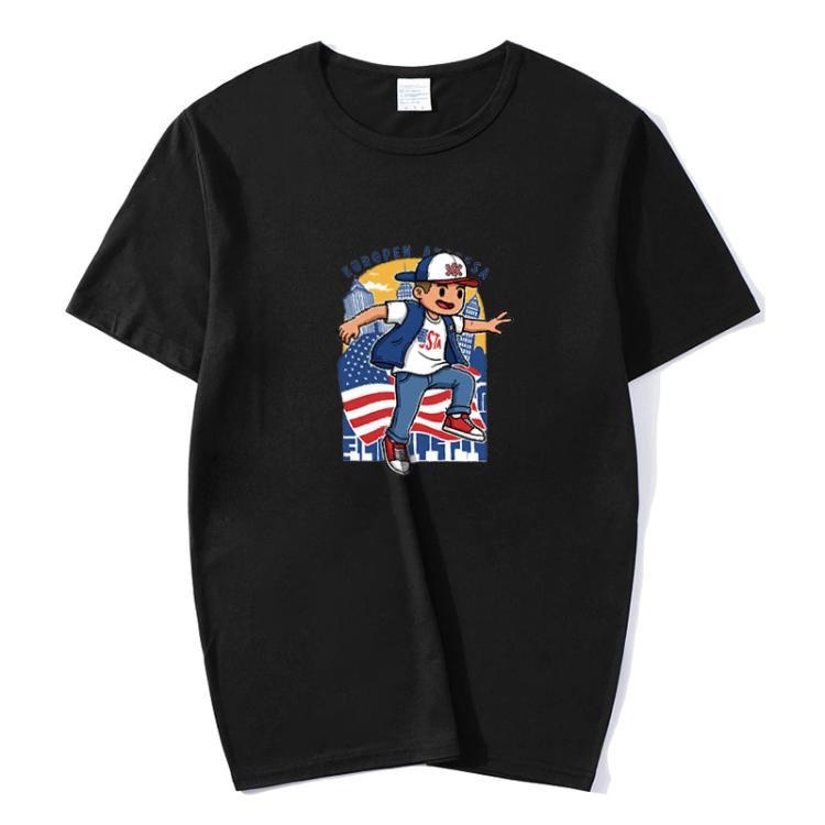 Boy Printed Round Neck Modal Short Sleeve T-shirt Print On Your Demand, XXXL, POD T-Shirt, XXXXL