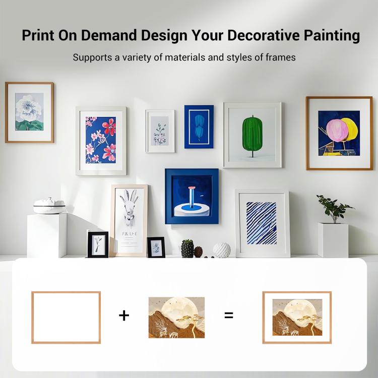 Abstract Leaves Decorative Painting with PS Frame Print On Your Demand, 15x20cm, 20x20cm, 30x30cm, 40x40cm, 50x50cm, 60x60cm, 70x70cm, 80x80cm, 90x90cm