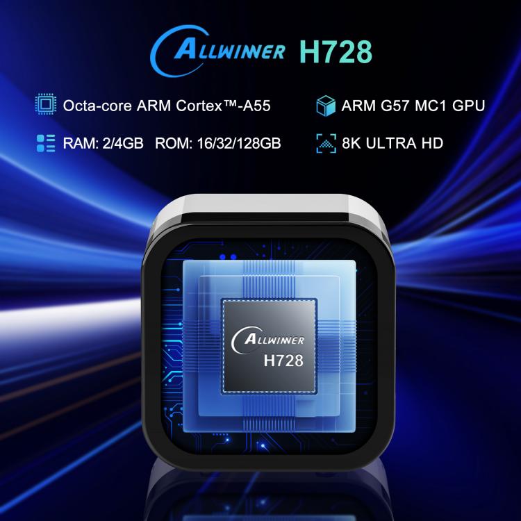 H96Max 8K UHD Android 14 Smart TV Box with Remote Control, Allwinner H728 Octa-Core, 2GB+16GB, 4GB+128GB