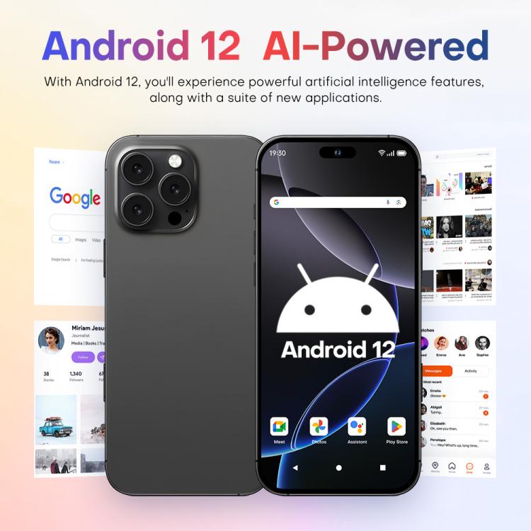A88A / i16 Pro Max, 6GB+64GB, 6.6 inch Android 12 MTK6762 Helio G25 Octa Core, NFC, OTG, Network: 4G, Dual SIM, EU Plug, US Plug, UK Plug, AU Plug