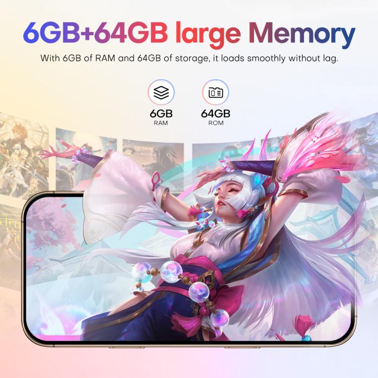 A88A / i16 Pro Max, 6GB+64GB, 6.6 inch Android 12 MTK6762 Helio G25 Octa Core, NFC, OTG, Network: 4G, Dual SIM, EU Plug, US Plug, UK Plug, AU Plug