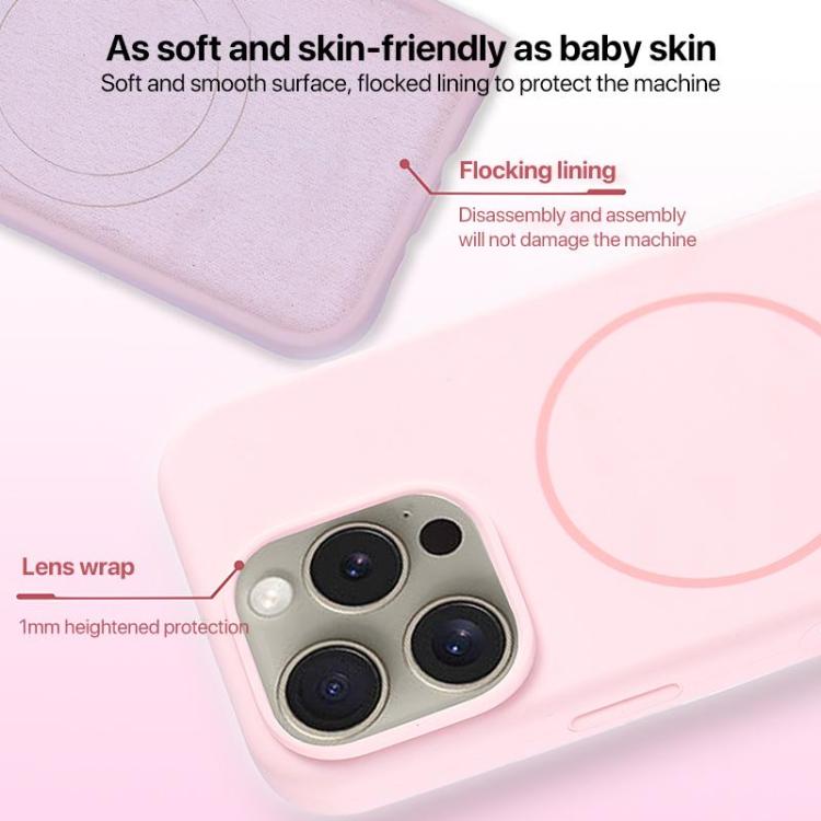 Large Hole Camera MagSafe Liquid Silicone Full Coverage Phone Case, For iPhone 15 Pro Max, For iPhone 15 Pro