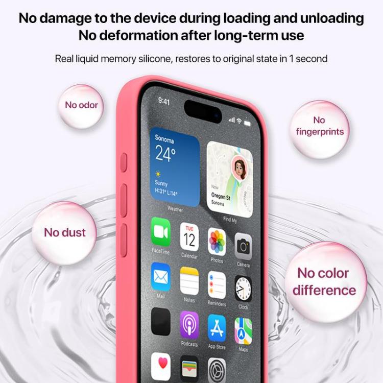 Large Hole Camera MagSafe Liquid Silicone Full Coverage Phone Case, For iPhone 15 Pro Max, For iPhone 15 Pro