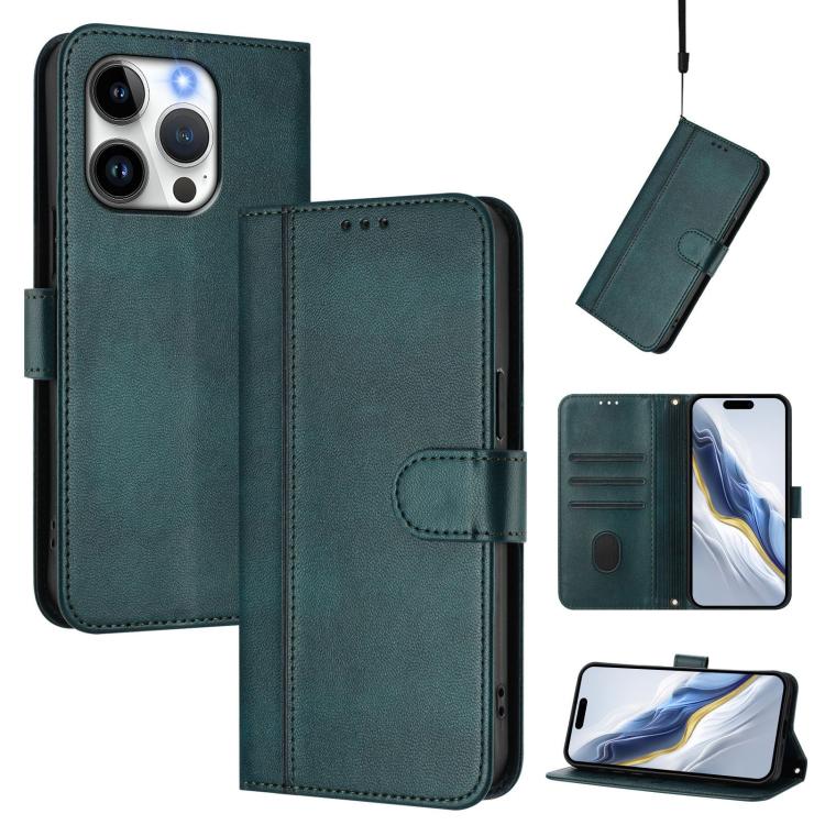 Line Splicing Buckle Retro Leather Phone Case, For iPhone 14 Pro, For iPhone 14 Pro Max, For iPhone 7 / 8 / SE 2022