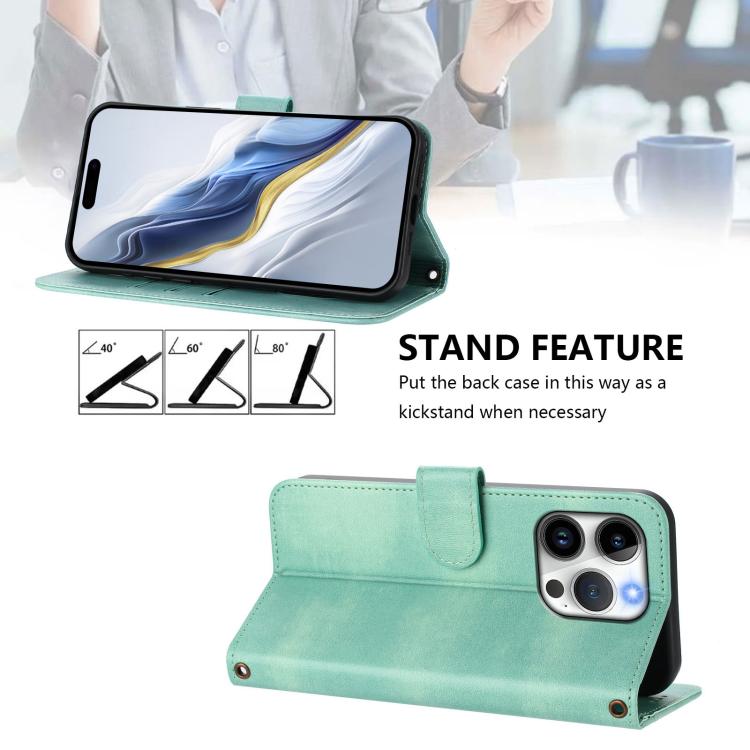 Line Splicing Buckle Retro Leather Phone Case, For iPhone 13 Pro Max, For iPhone 13 Pro, For iPhone 13 mini