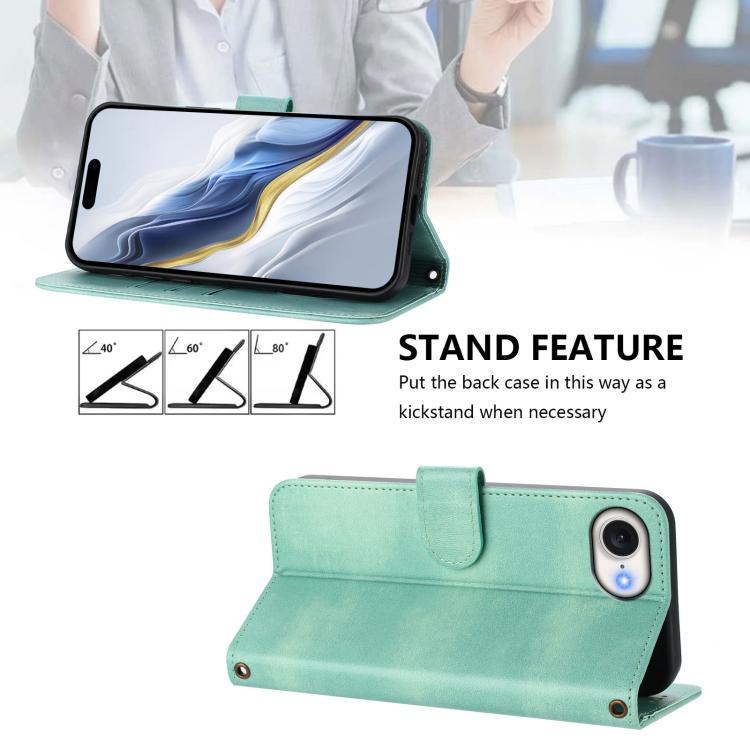 Line Splicing Buckle Retro Leather Phone Case, For iPhone 17e / 16e, For iPhone 17 Pro Max, For iPhone 17 Pro