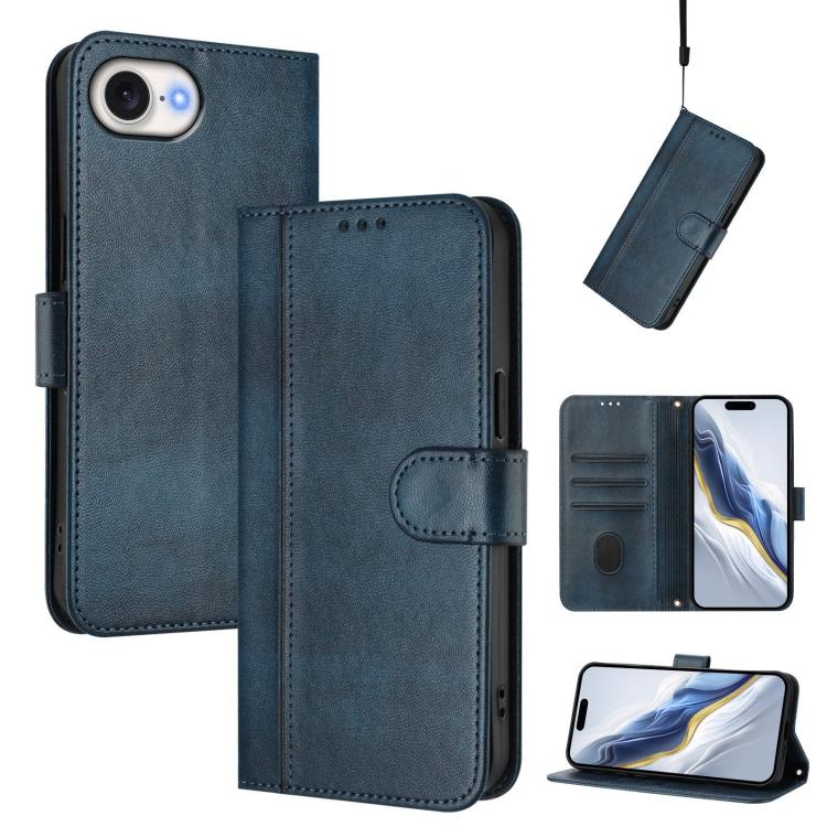 Line Splicing Buckle Retro Leather Phone Case, For iPhone 17e / 16e, For iPhone 17 Pro Max, For iPhone 17 Pro