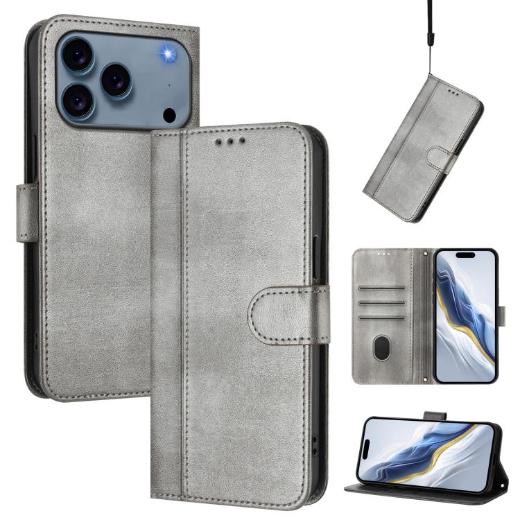 Line Splicing Buckle Retro Leather Phone Case, For iPhone 17e / 16e, For iPhone 17 Pro Max, For iPhone 17 Pro