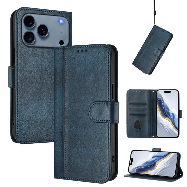Line Splicing Buckle Retro Leather Phone Case, For iPhone 17e / 16e, For iPhone 17 Pro Max, For iPhone 17 Pro
