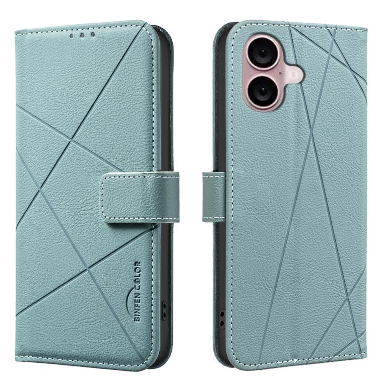 Geometric Pattern RFID Leather Phone Case, For iPhone Air, For iPhone 16 Pro Max, For iPhone 16 Pro, For iPhone 16 Plus
