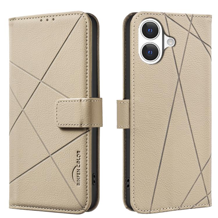 Geometric Pattern RFID Leather Phone Case, For iPhone 16e / 17e, For iPhone 17 Pro Max, For iPhone 17 Pro, For iPhone 17