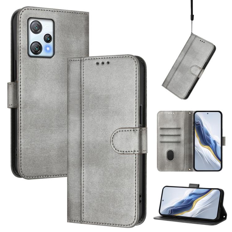 Line Splicing Buckle Retro Leather Phone Case, For Blackview A53