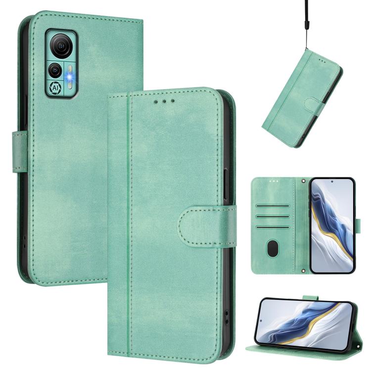 Line Splicing Buckle Retro Leather Phone Case, For Ulefone Note 14