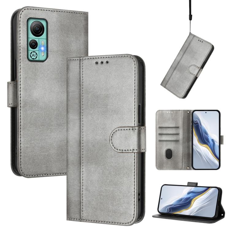 Line Splicing Buckle Retro Leather Phone Case, For Ulefone Note 14