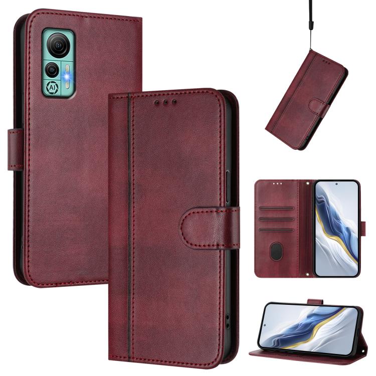 Line Splicing Buckle Retro Leather Phone Case, For Ulefone Note 14