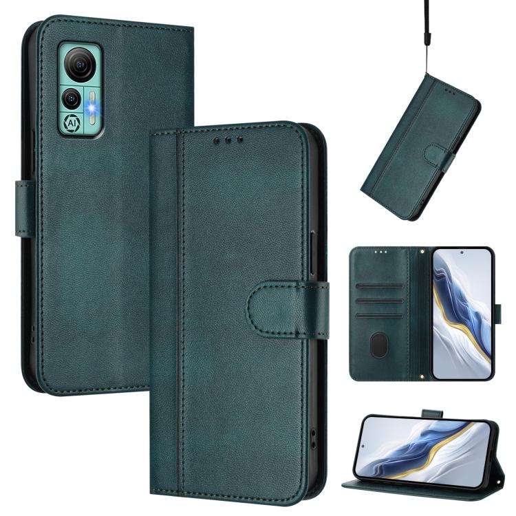 Line Splicing Buckle Retro Leather Phone Case, For Ulefone Note 14