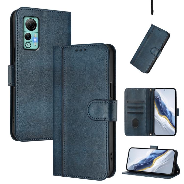 Line Splicing Buckle Retro Leather Phone Case, For Ulefone Note 14