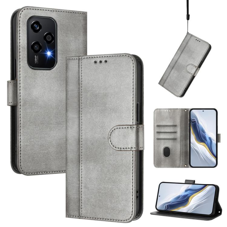Line Splicing Buckle Retro Leather Phone Case, For Honor 200 Lite Global, For Honor Magic6 Pro, For Honor Magic6
