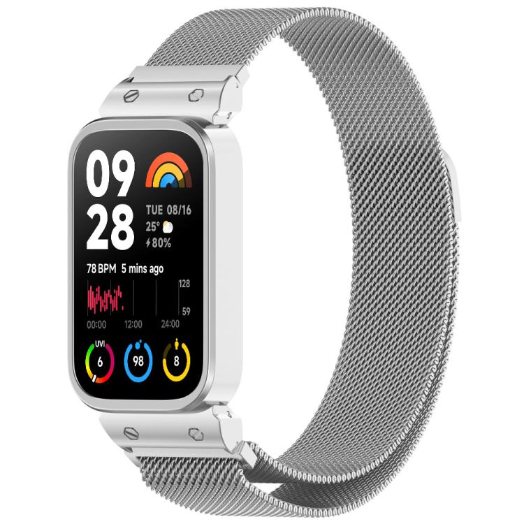 xDfind Watch Frame Integrated Milan Magnetic Metal Watch Band, For Redmi Watch 6 / 5 / Xiaomi Band 9 Pro, For Redmi Band 3 / Xiaomi Smart Band 9 Active, For Redmi Band 2 / Xiaomi Smart Band 8 Active